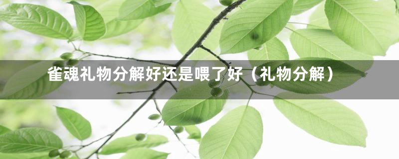 雀魂礼物分解好还是喂了好（礼物分解）