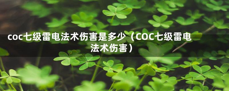 coc七级雷电法术伤害是多少（COC七级雷电法术伤害）