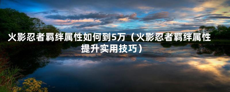 火影忍者羁绊属性如何到5万（火影忍者羁绊属性提升实用技巧）