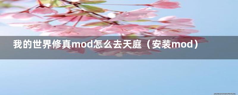 我的世界修真mod怎么去天庭（安装mod）