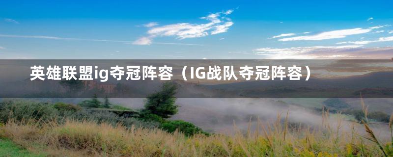 英雄联盟ig夺冠阵容（IG战队夺冠阵容）