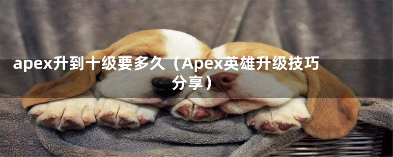 apex升到十级要多久（Apex英雄升级技巧分享）