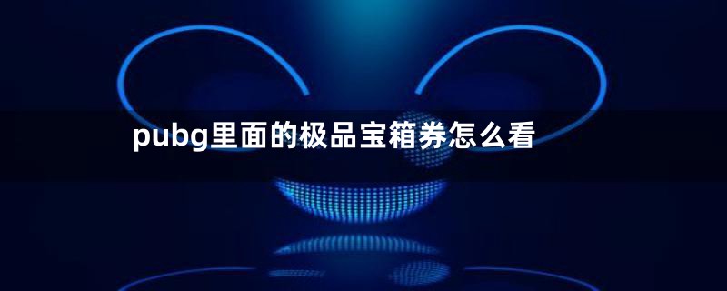 pubg里面的极品宝箱券怎么看