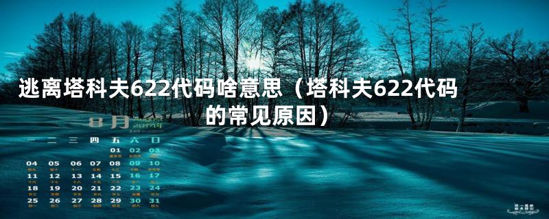 逃离塔科夫622代码啥意思（塔科夫622代码的常见原因）