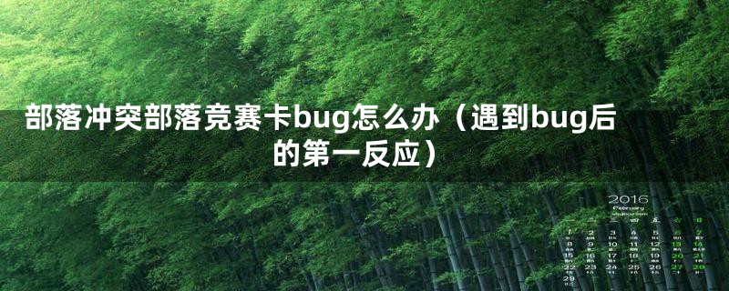 部落冲突部落竞赛卡bug怎么办（遇到bug后的第一反应）