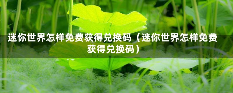 迷你世界怎样免费获得兑换码（迷你世界怎样免费获得兑换码）