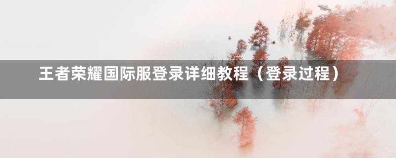 王者荣耀国际服登录详细教程（登录过程）