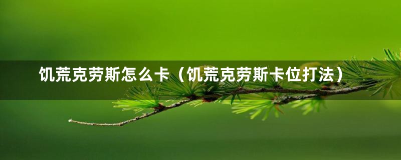 饥荒克劳斯怎么卡（饥荒克劳斯卡位打法）