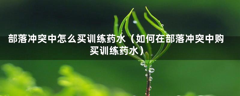 部落冲突中怎么买训练药水（如何在部落冲突中购买训练药水）