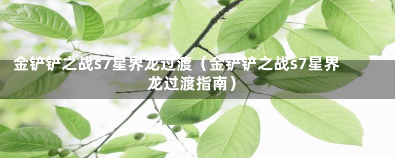 金铲铲之战s7星界龙过渡（金铲铲之战s7星界龙过渡指南）