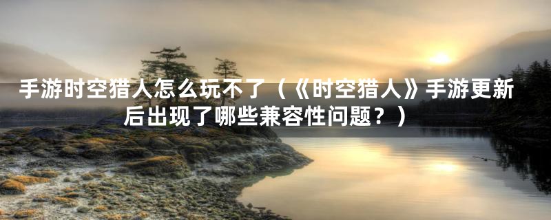 手游时空猎人怎么玩不了（《时空猎人》手游更新后出现了哪些兼容性问题？）