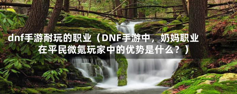 dnf手游耐玩的职业（DNF手游中，奶妈职业在平民微氪玩家中的优势是什么？）