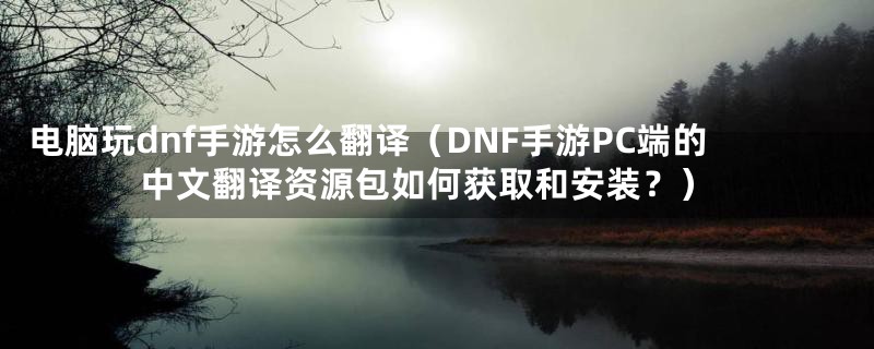 电脑玩dnf手游怎么翻译（DNF手游PC端的中文翻译资源包如何获取和安装？）