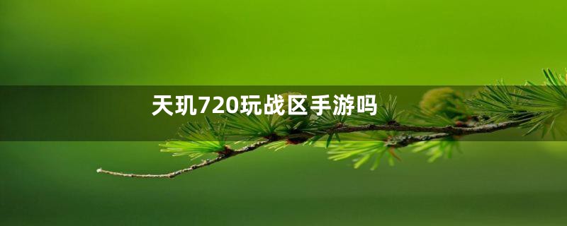 天玑720玩战区手游吗