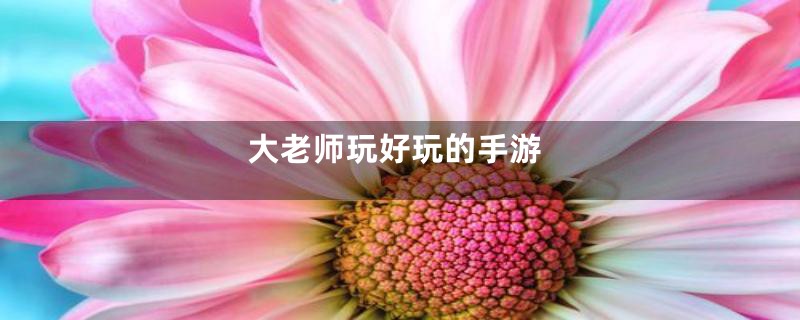 大老师玩好玩的手游