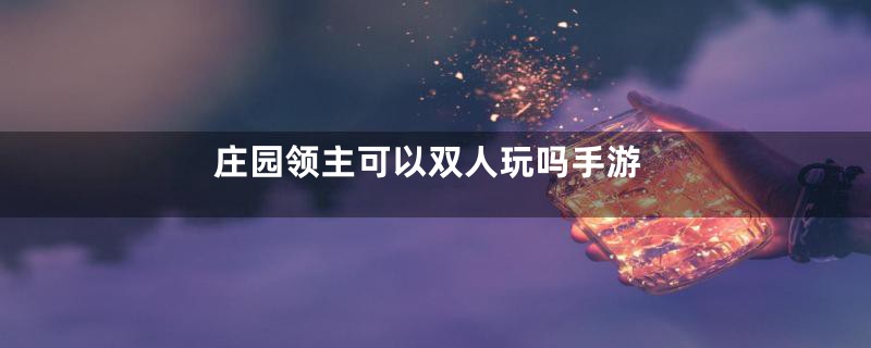 庄园领主可以双人玩吗手游