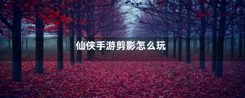 仙侠手游剪影怎么玩