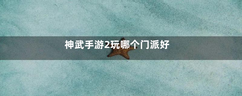 神武手游2玩哪个门派好