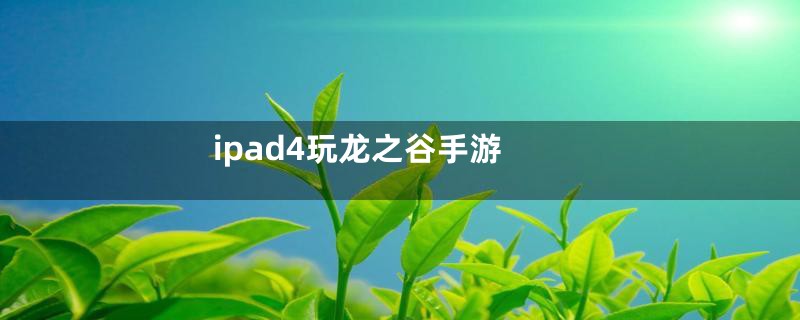 ipad4玩龙之谷手游