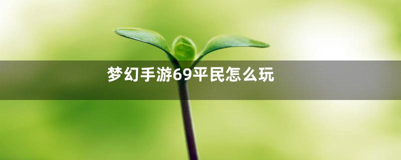 梦幻手游69平民怎么玩