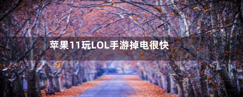 苹果11玩LOL手游掉电很快