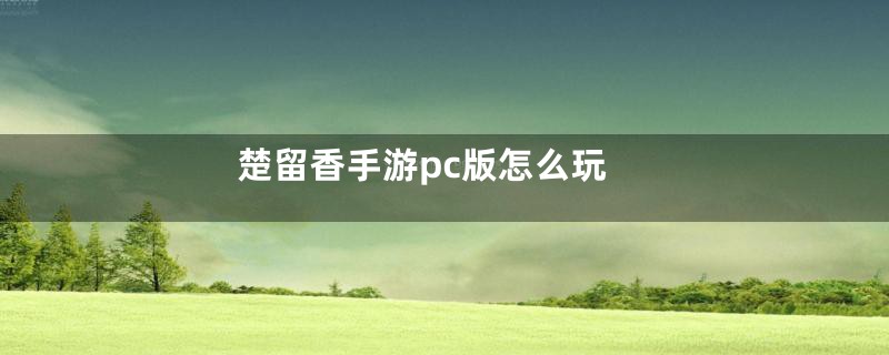 楚留香手游pc版怎么玩