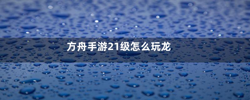 方舟手游21级怎么玩龙