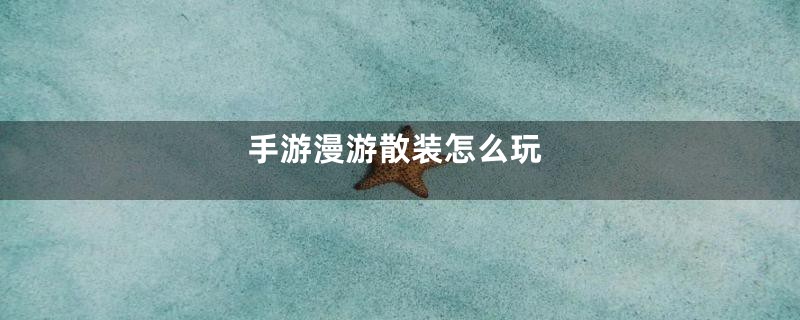 手游漫游散装怎么玩