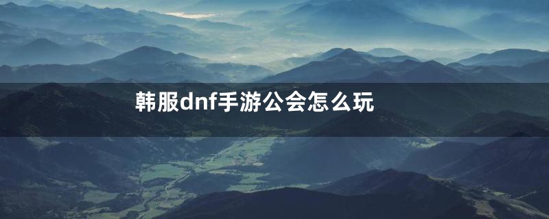 韩服dnf手游公会怎么玩