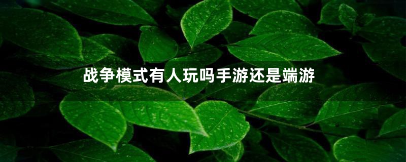 战争模式有人玩吗手游还是端游