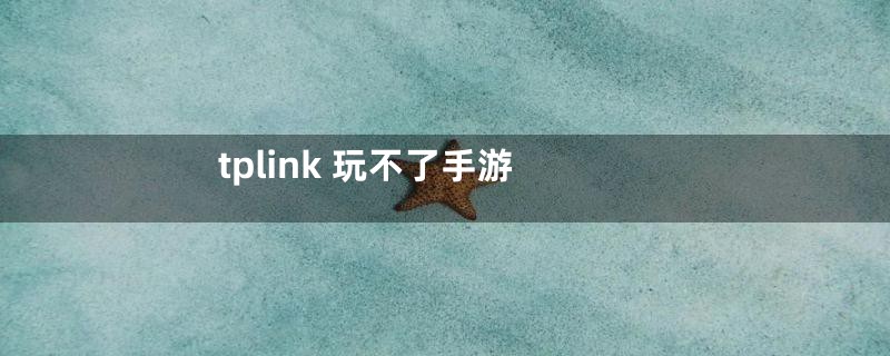 tplink 玩不了手游