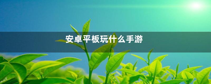 安卓平板玩什么手游