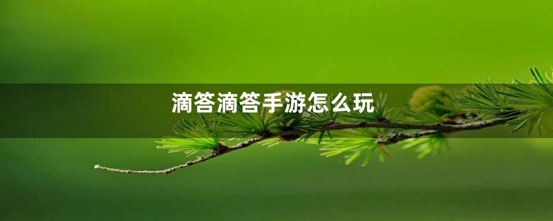 滴答滴答手游怎么玩