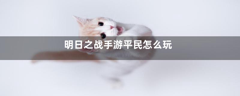 明日之战手游平民怎么玩