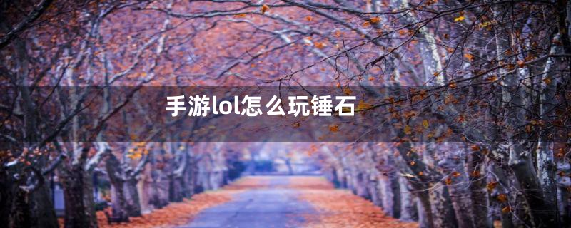 手游lol怎么玩锤石