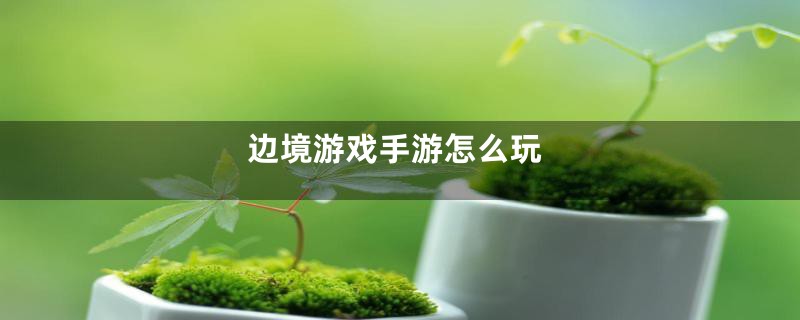 边境游戏手游怎么玩