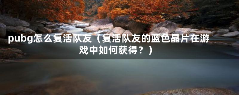 pubg怎么复活队友（复活队友的蓝色晶片在游戏中如何获得？）