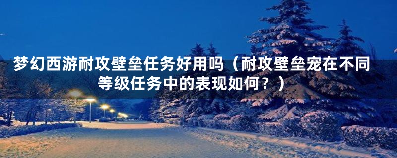 梦幻西游耐攻壁垒任务好用吗（耐攻壁垒宠在不同等级任务中的表现如何？）