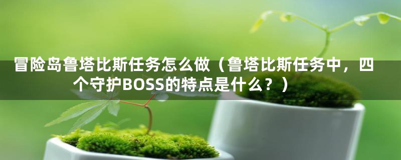 冒险岛鲁塔比斯任务怎么做（鲁塔比斯任务中，四个守护BOSS的特点是什么？）