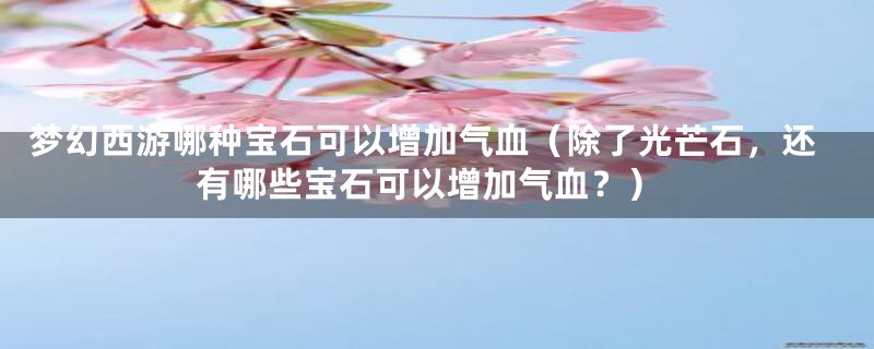 梦幻西游哪种宝石可以增加气血（除了光芒石，还有哪些宝石可以增加气血？）