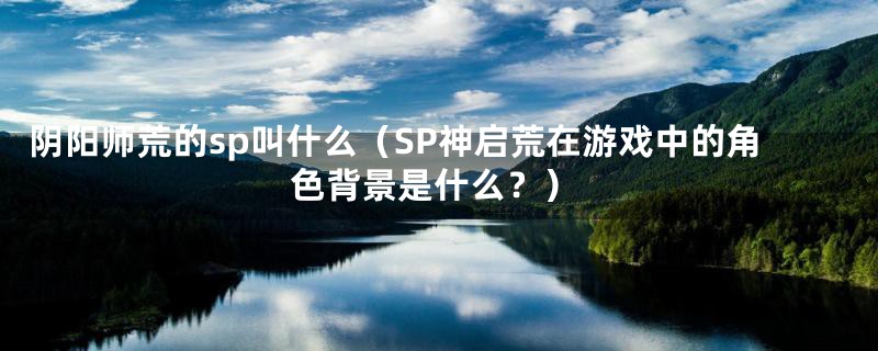 阴阳师荒的sp叫什么（SP神启荒在游戏中的角色背景是什么？）