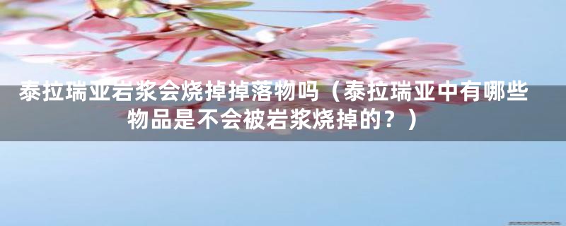 泰拉瑞亚岩浆会烧掉掉落物吗（泰拉瑞亚中有哪些物品是不会被岩浆烧掉的？）