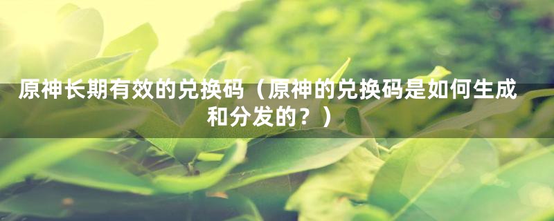 原神长期有效的兑换码（原神的兑换码是如何生成和分发的？）