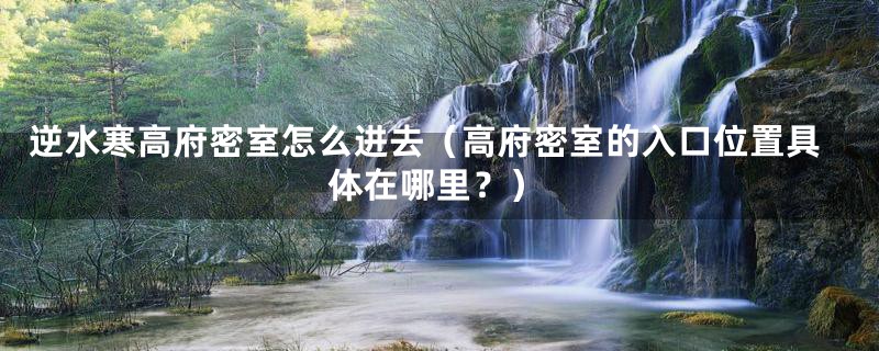 逆水寒高府密室怎么进去（高府密室的入口位置具体在哪里？）