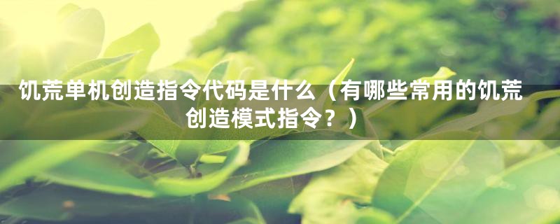 饥荒单机创造指令代码是什么（有哪些常用的饥荒创造模式指令？）