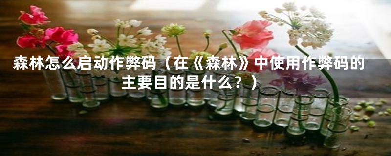 森林怎么启动作弊码（在《森林》中使用作弊码的主要目的是什么？）