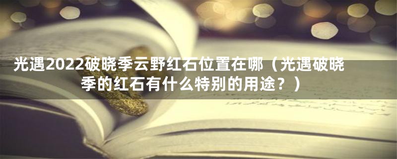 光遇2022破晓季云野红石位置在哪（光遇破晓季的红石有什么特别的用途？）