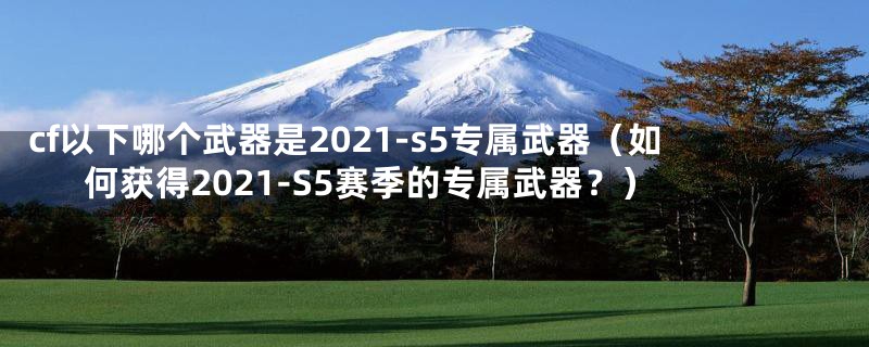 cf以下哪个武器是2021-s5专属武器（如何获得2021-S5赛季的专属武器？）