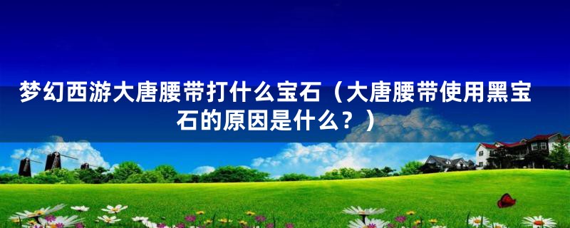 梦幻西游大唐腰带打什么宝石（大唐腰带使用黑宝石的原因是什么？）