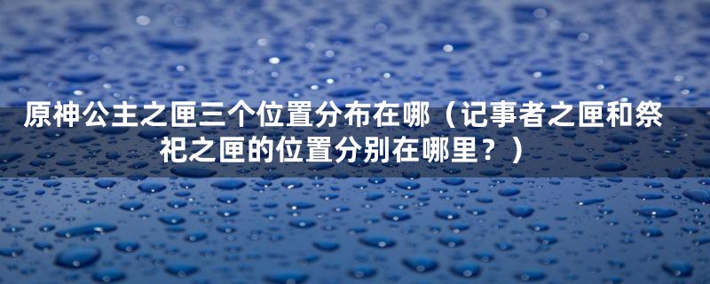 原神公主之匣三个位置分布在哪（记事者之匣和祭祀之匣的位置分别在哪里？）